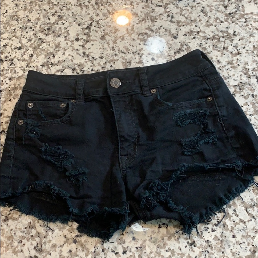 American Eagle black jean shorts